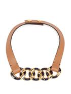 Matchesfashion.com Marni - Chain Link Leather Necklace - Womens - Navy