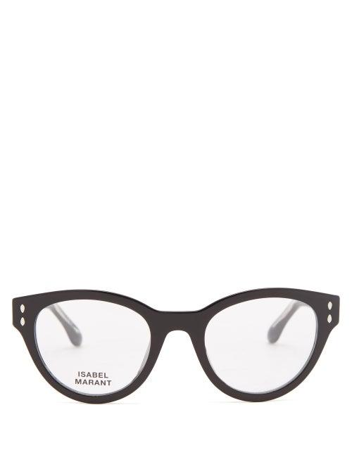 Isabel Marant Eyewear - Round Acetate And Metal Glasses - Womens - Black