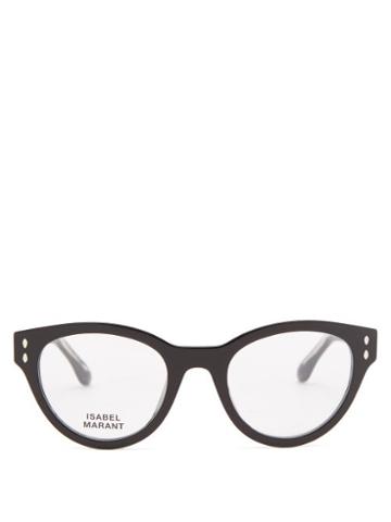 Isabel Marant Eyewear - Round Acetate And Metal Glasses - Womens - Black