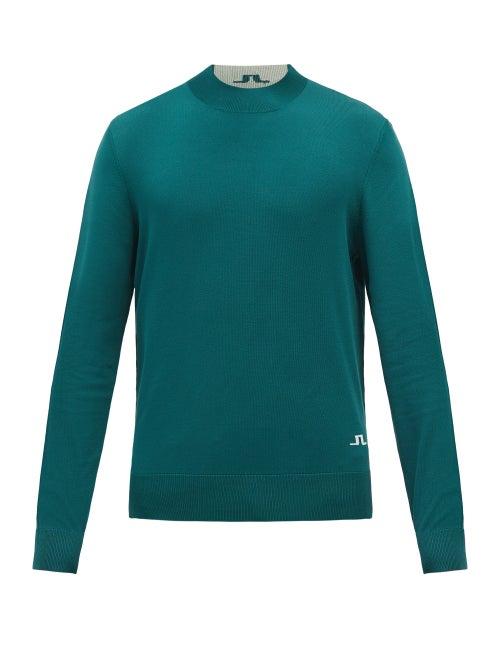 J.lindeberg - Lawrence Mesh-insert Sweater - Mens - Green