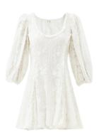 Matchesfashion.com Loveshackfancy - Hampton Scoop-neck Cotton-lace Mini Dress - Womens - White