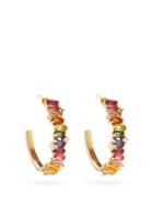 Matchesfashion.com Suzanne Kalan - Rainbow Diamond, Topaz & 14kt Gold Hoop Earrings - Womens - Multi