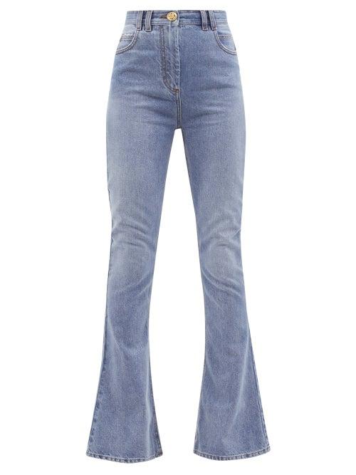 Ladies Rtw Balmain - High-rise Flared Jeans - Womens - Denim