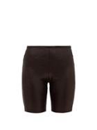 Matchesfashion.com Paco Rabanne - Logo Trimmed Metallic Shorts - Womens - Black