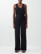 Co - Drawstring-waist Sleeveless Jumpsuit - Womens - Black