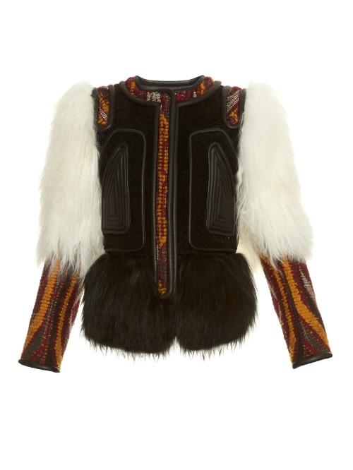 Chloé Tapestry Jacquard Shearling Coat