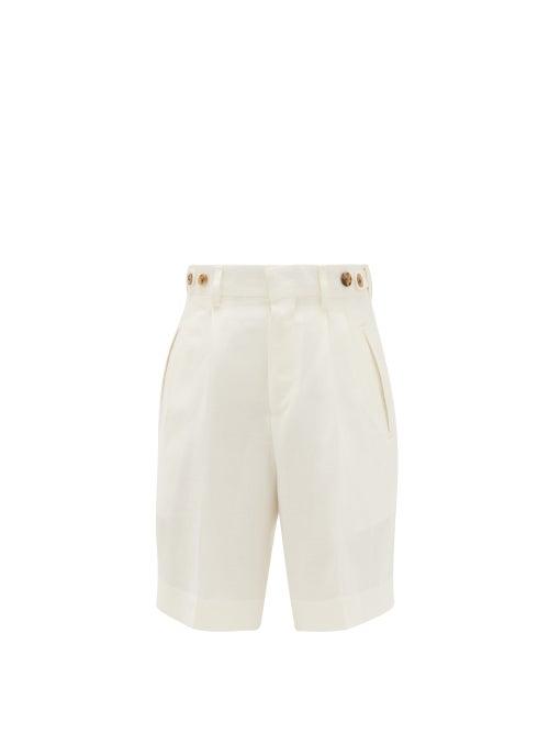 Matchesfashion.com Umit Benan B+ - High-rise Double-pleated Shorts - Womens - White