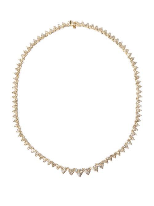Ladies Fine Jewellery Jacquie Aiche - Elizabeth Diamond & 14kt Gold Necklace - Womens - Crystal