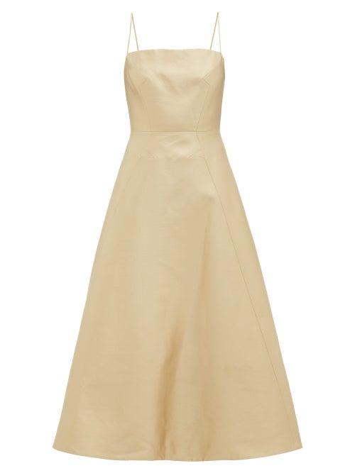 Matchesfashion.com Gabriela Hearst - Meghan Square-neck Wool-blend Midi Dress - Womens - Ivory