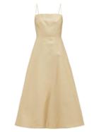Matchesfashion.com Gabriela Hearst - Meghan Square-neck Wool-blend Midi Dress - Womens - Ivory