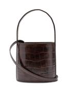 Matchesfashion.com Staud - Bissett Crocodile Effect Leather Bucket Bag - Womens - Dark Brown