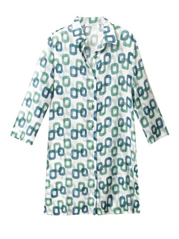 Laura Manara Ruby Chain-print Silk Kaftan