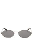 Matchesfashion.com Alexander Mcqueen - Hexagonal Oval Metal Sunglasses - Womens - Silver