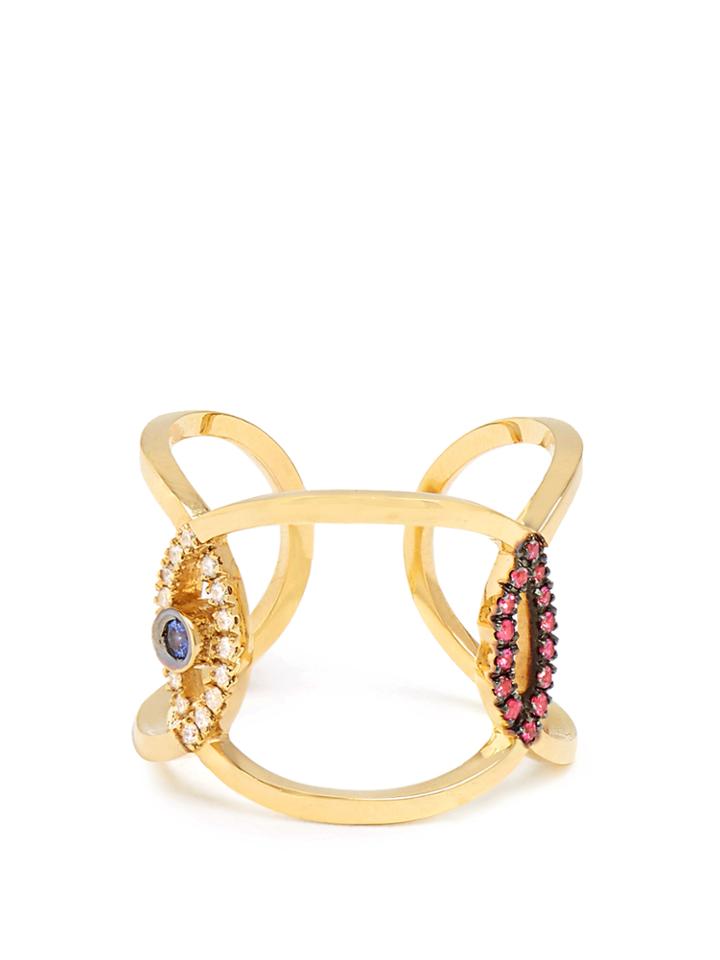 Delfina Delettrez Diamond, Ruby, Sapphire & Yellow-gold Ring