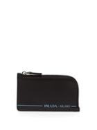 Matchesfashion.com Prada - Zipped Leather Logo Cardholder - Mens - Black