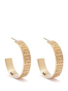 Fendi - Ff Crystal-embellished Hoop Earrings - Womens - Gold