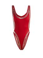 Matchesfashion.com Norma Kamali - Marissa Studded Swimsuit - Womens - Red