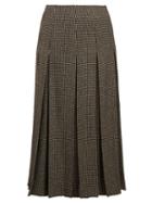 Matchesfashion.com The Row - Odell Houndstooth Wool Blend Skirt - Womens - Black White