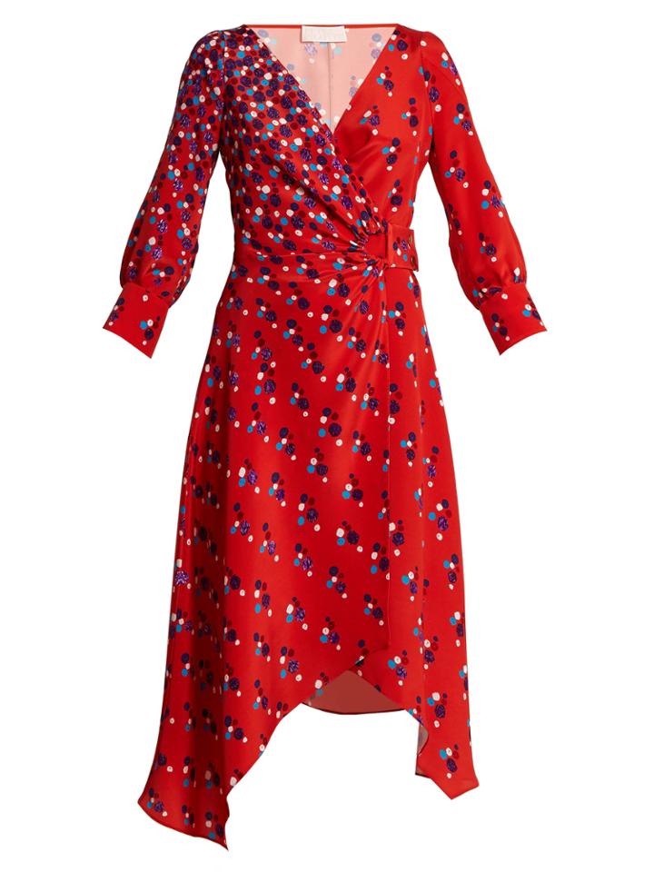 Peter Pilotto Polka-dot Print Silk-crepe Wrap Dress