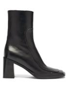 Matchesfashion.com The Row - Patch Square-toe Leather Ankle Boots - Womens - Black