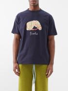 Bode - Pony-appliqu Cotton-jersey T-shirt - Mens - Blue Navy