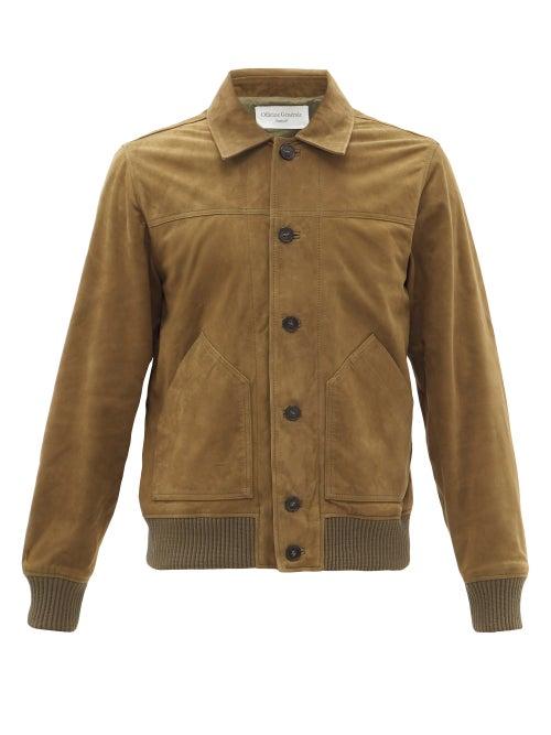 Mens Rtw Officine Gnrale - Pablo Suede Jacket - Mens - Khaki