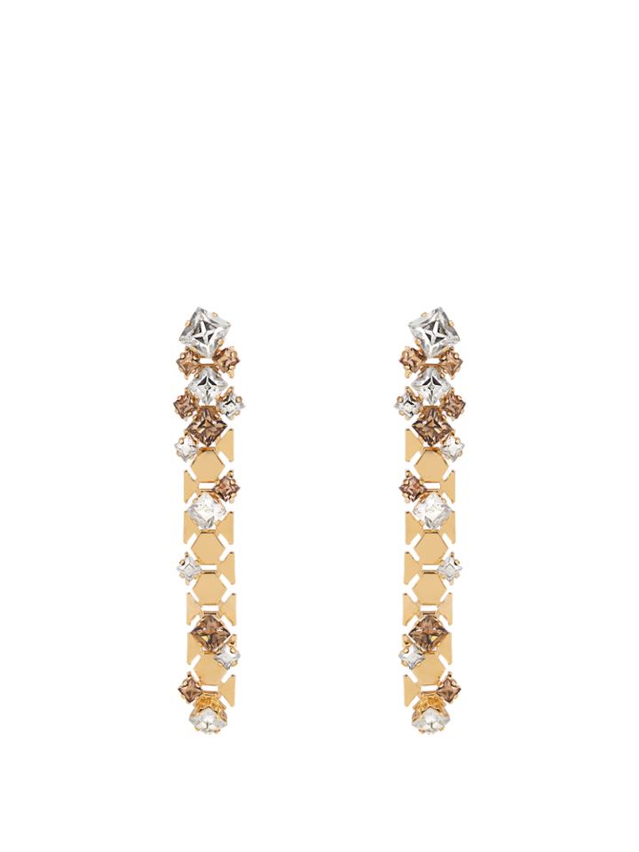 Lanvin Chain Lumiere Crystal Drop Earrings