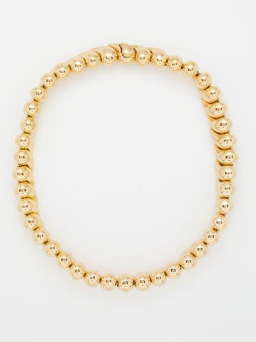 Bottega Veneta - Dome 18kt Gold-plated Choker - Womens - Yellow Gold