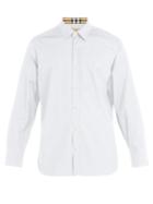 Matchesfashion.com Burberry - Logo Embroidered Cotton Blend Shirt - Mens - White