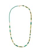Matchesfashion.com Katerina Makriyianni - Rolls Of Colour Silk And Gold-plated Necklace - Womens - Green Multi