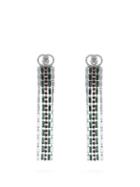 Matchesfashion.com Gucci - Tennis Crystal Embellished Brass Drop Earrings - Womens - Green
