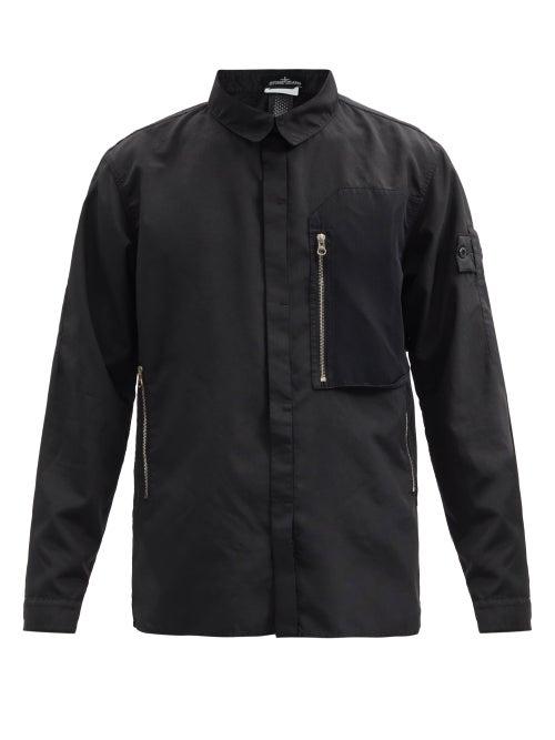 Matchesfashion.com Stone Island Shadow Project - Logo-patch Technical-shell Overshirt - Mens - Black