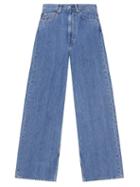 Matchesfashion.com Ganni - X Levi's Slit-cuff Straight-leg Jeans - Womens - Denim