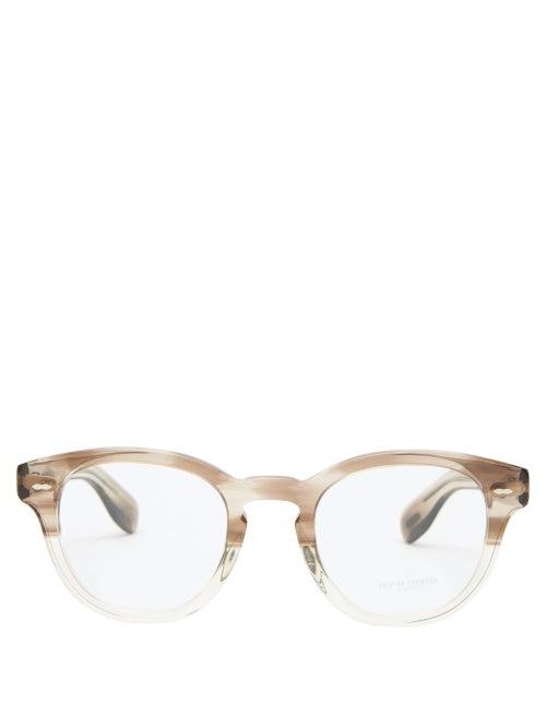 Matchesfashion.com Oliver Peoples - Cary Grant Round Acetate Glasses - Mens - Beige