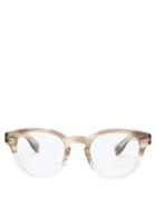 Matchesfashion.com Oliver Peoples - Cary Grant Round Acetate Glasses - Mens - Beige