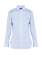 Matchesfashion.com Polo Ralph Lauren - Slim Fit Spread Collar Cotton Piqu Shirt - Mens - Blue
