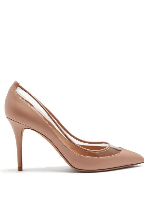 Matchesfashion.com Valentino - Glassglow Detachable Bow Leather Pumps - Womens - Nude