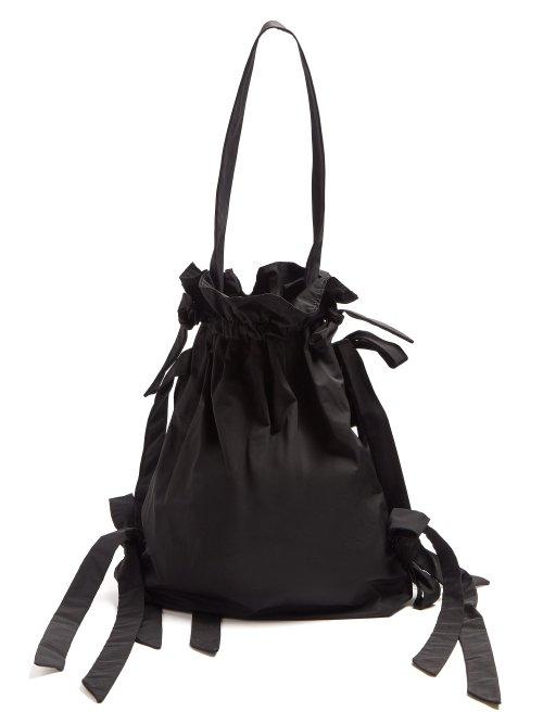 Matchesfashion.com Simone Rocha - Bow Detail Taffeta Shoulder Bag - Womens - Black