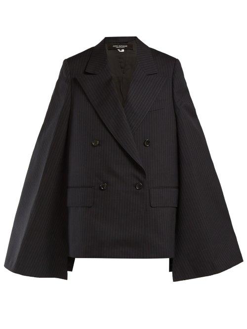 Matchesfashion.com Junya Watanabe - Cape Sleeve Wool Blend Blazer - Womens - Blue White