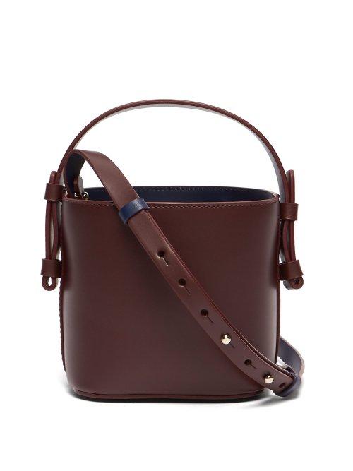 Matchesfashion.com Nico Giani - Adenia Mini Leather Bi Colour Bucket Bag - Womens - Burgundy Multi