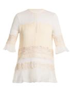 Jonathan Simkhai Lace-panel Silk-georgette Top
