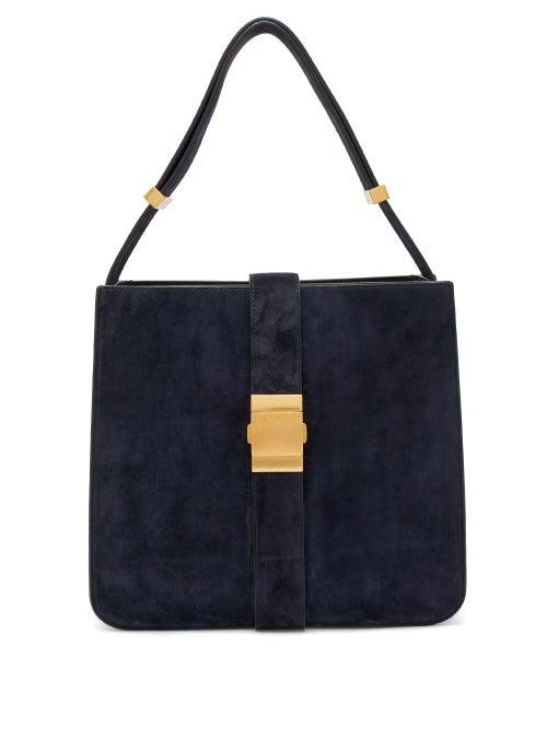 Matchesfashion.com Bottega Veneta - Marie Suede Shoulder Bag - Womens - Navy