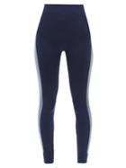 Ladies Activewear Ernest Leoty - Brnice Two-tone Recycled-fibre Leggings - Womens - Navy