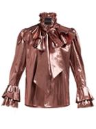 Matchesfashion.com Harris Reed - Metallic Frill Trimmed Blouse - Womens - Pink