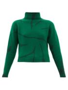 Matchesfashion.com The Elder Statesman - Lightning Cropped Tie-dyed Cashmere Sweater - Womens - Green