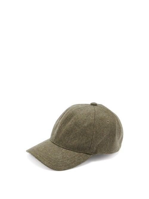Matchesfashion.com A.p.c. - Aaron Logo Embroidered Wool Blend Cap - Mens - Khaki