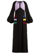 Matchesfashion.com Staud - Pacha Panelled Crepe Maxi Dress - Womens - Black Multi