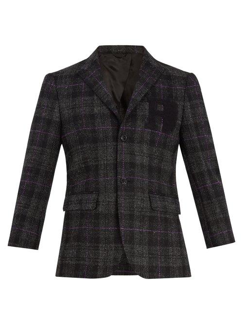 Matchesfashion.com Raf Simons - Single Breasted Wool Blazer - Mens - Grey Multi