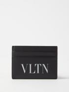 Valentino Garavani - Vltn Logo-print Leather Cardholder - Mens - Black White