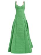 Emilia Wickstead - Gwendaline Cotton-blend Cloqu Maxi Dress - Womens - Green